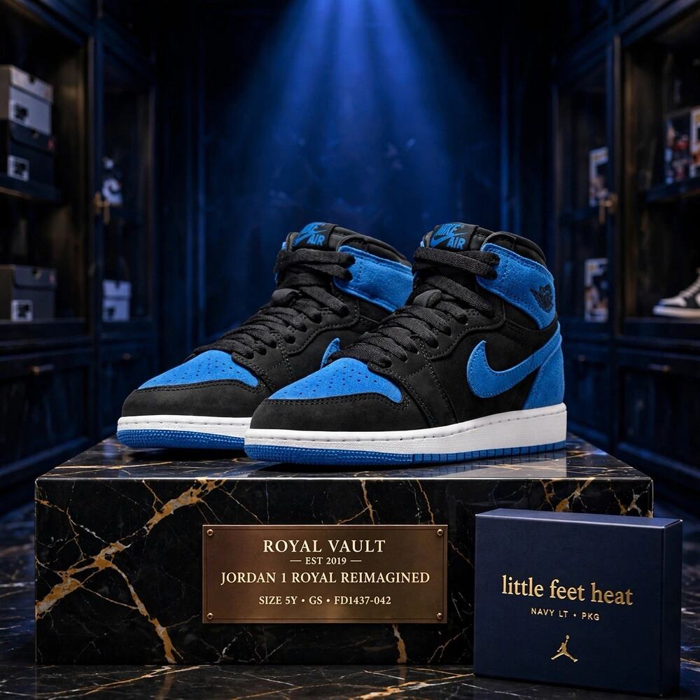 Size 5Y - Jordan 1 Retro High OG GS Royal Reimagined FD1437-042 Black Royal Blue